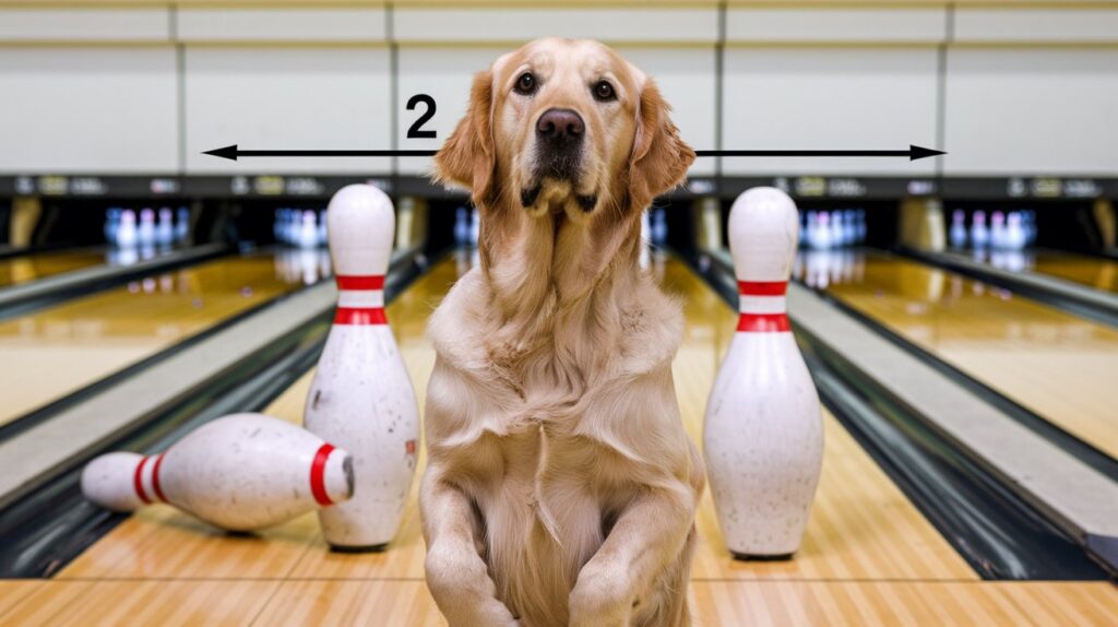 Golden Retriever Dog and bowling