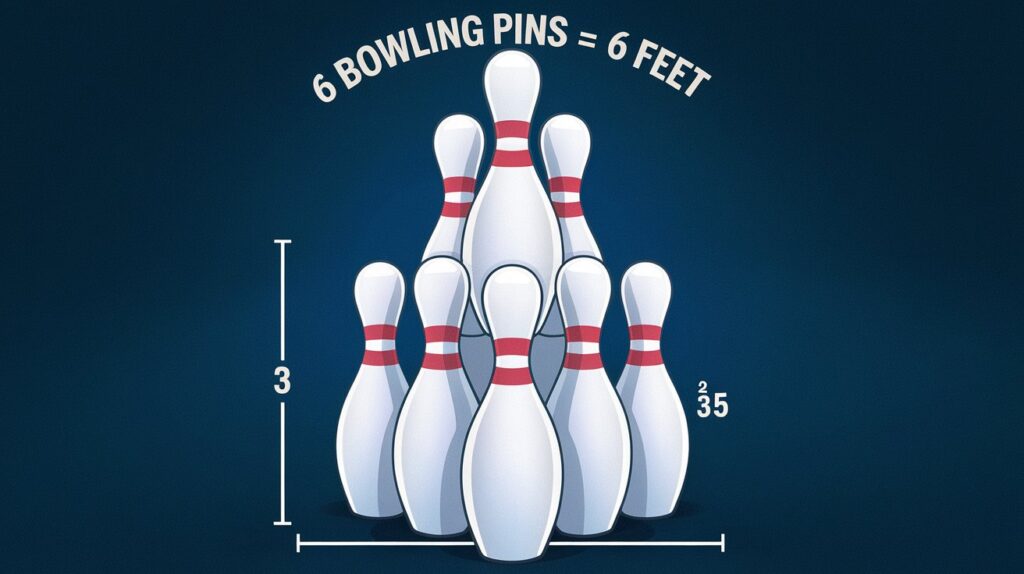 Six Bowling Pins Stacked on Top of Each Other